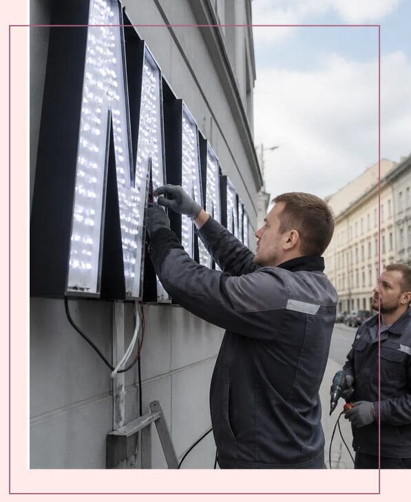 Изготовление и монтаж светодиодных LED вывесок в Сибае