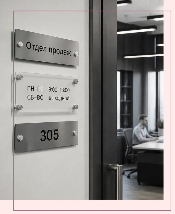 Офисные таблички на дверь в Сибае по цене от 5035 р. | Аванза-Сба